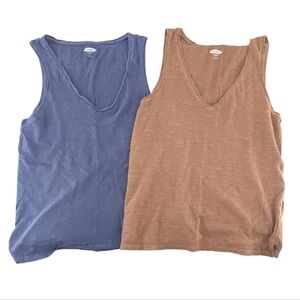 Old Navy Neutral Minimalist Cotton Tank Bundle Womens